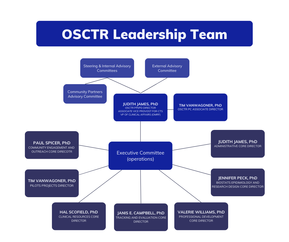 OSCTR Leadership Team Diagram, see text below for details